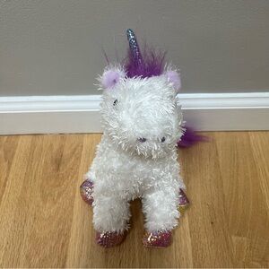 Melissa & Doug White Unicorn Plush with Purple Accents
